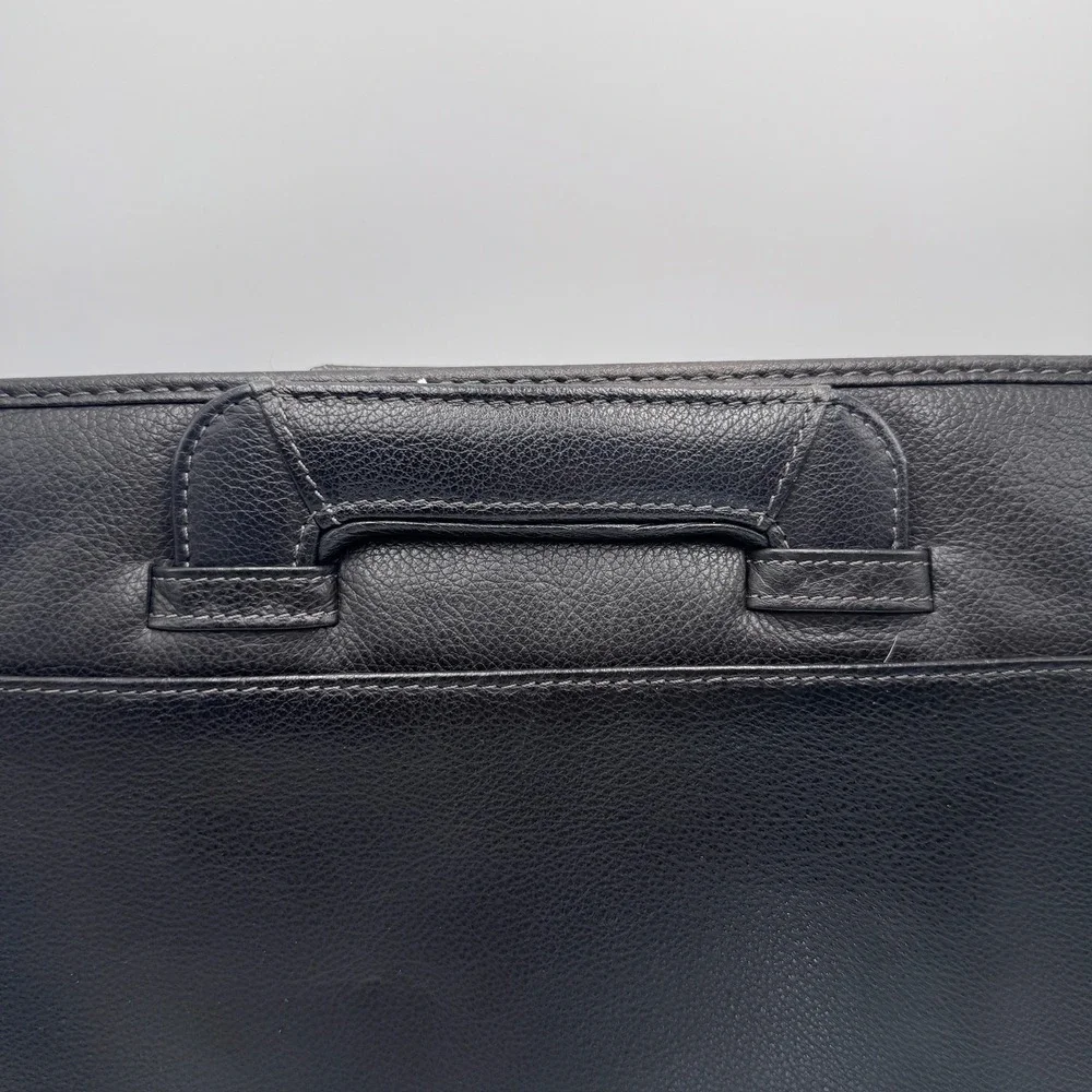 Samsonite Black Faux Leather Laptop Briefcase Sleeve Retractable Handle Bag